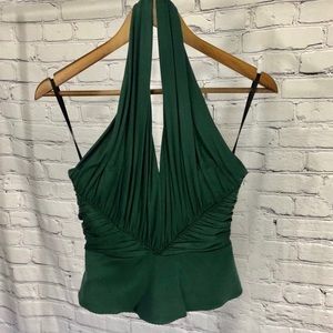 Super elegant silk emerald halter 🍃